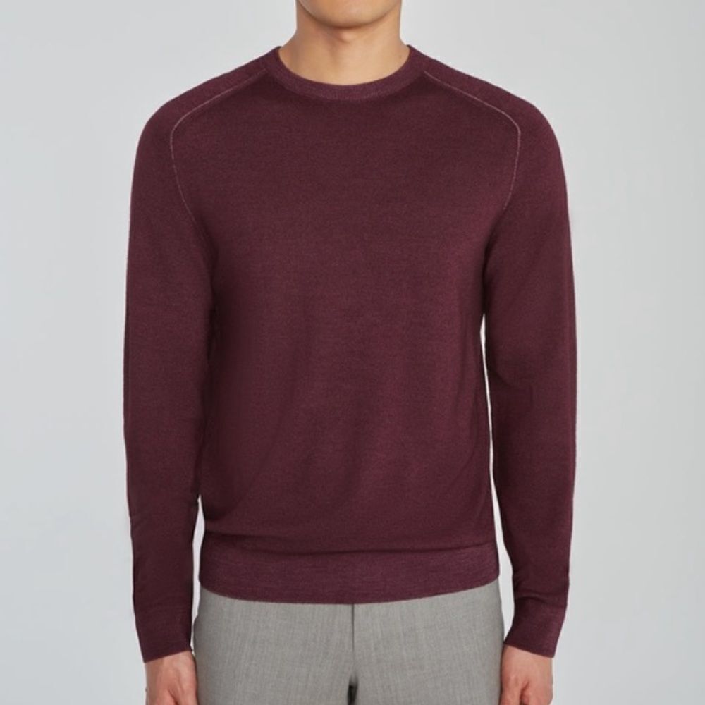 Jack Victor Plum Murray Virgin Wool Long Sleeve Crewneck Sweater Men’s XL New - Picture 9 of 10